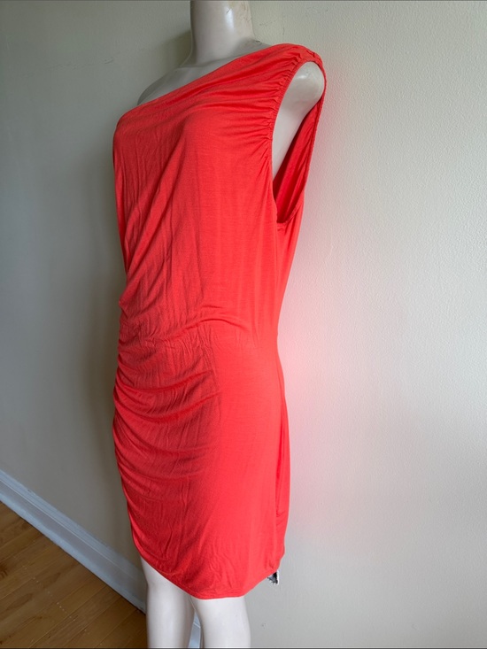 a new day Dresses & Skirts - a new day One-Shoulder Ruched Coral-Red Dress